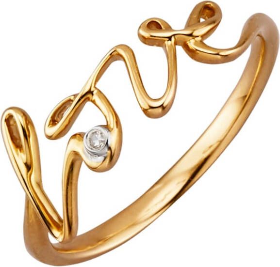 AMY VERMONT Damesring met diamant Geelgoudkleur