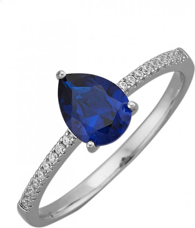 AMY VERMONT Damesring met synth. zirkonia's Blauw
