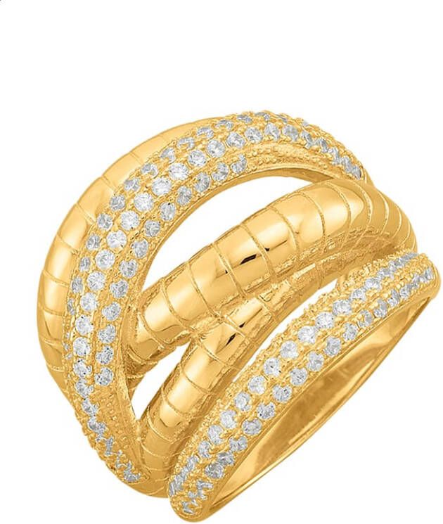 AMY VERMONT Damesring met synth. zirkonia's Geelgoudkleur