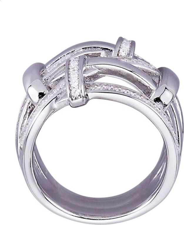 AMY VERMONT Damesring met synth. zirkonia's Zilverkleur