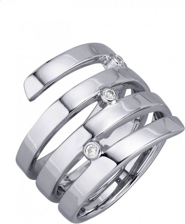 AMY VERMONT Damesring van echt zilver Zilverkleur