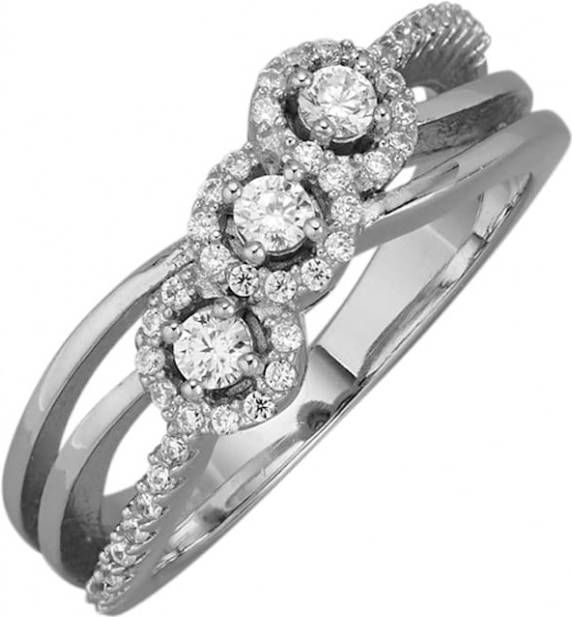 AMY VERMONT Damesring van echt zilver Zilverkleur