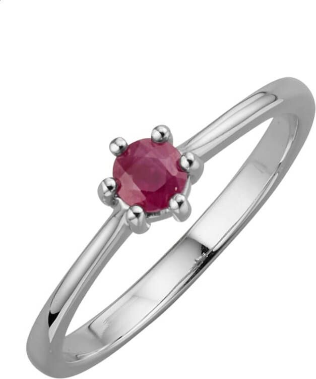 AMY VERMONT Damesring van platina Rood