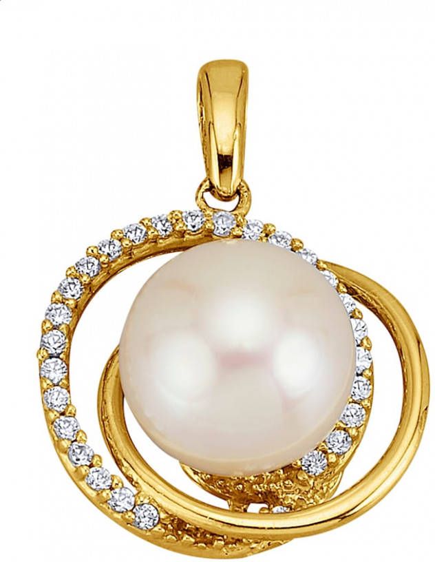 AMY VERMONT Hanger met cultivé zoetwaterparel Wit