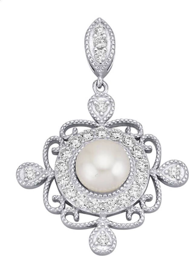 AMY VERMONT Hanger met cultivé zoetwaterparel Zilverkleur