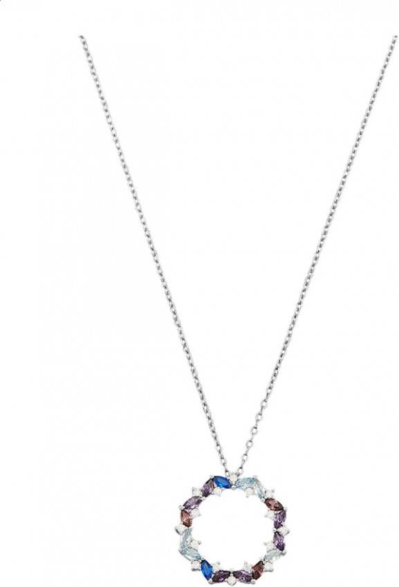 AMY VERMONT Hanger met ketting met synth. zirkonia's Multicolor