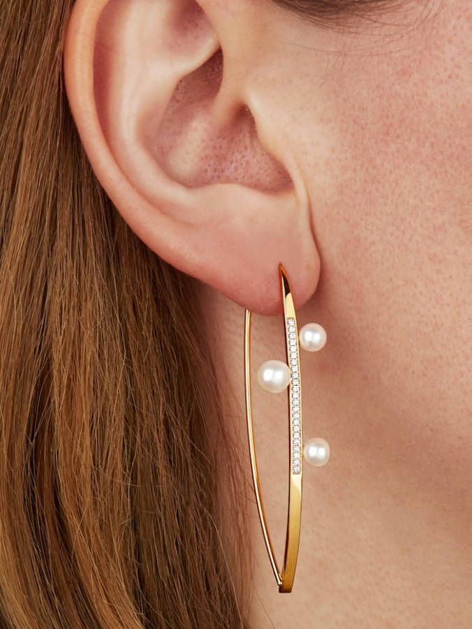 AMY VERMONT Oorbellen met cultivé zoetwaterparels Wit