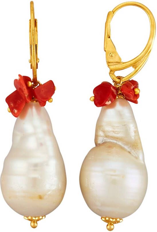 AMY VERMONT Oorbellen met cultivé zoetwaterparels Wit