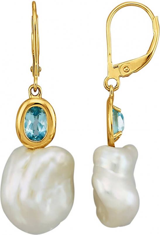 AMY VERMONT Oorbellen met Keshiparels Wit