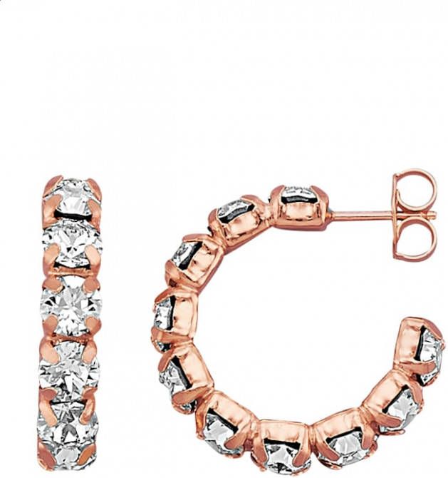 AMY VERMONT Oorbellen met kristalsteentjes Wit