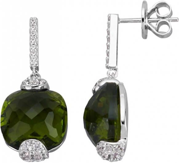 AMY VERMONT Oorbellen met synth. zirkonia's Zilverkleur