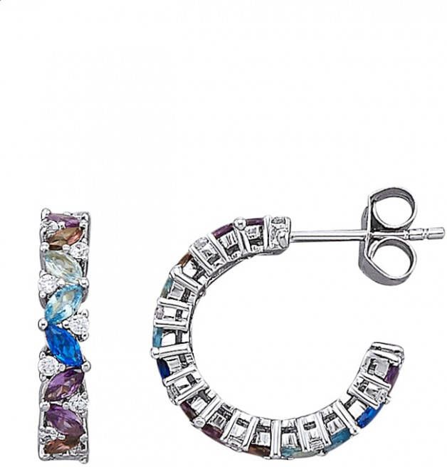 AMY VERMONT Oorstekers met synth. zirkonia's Multicolor