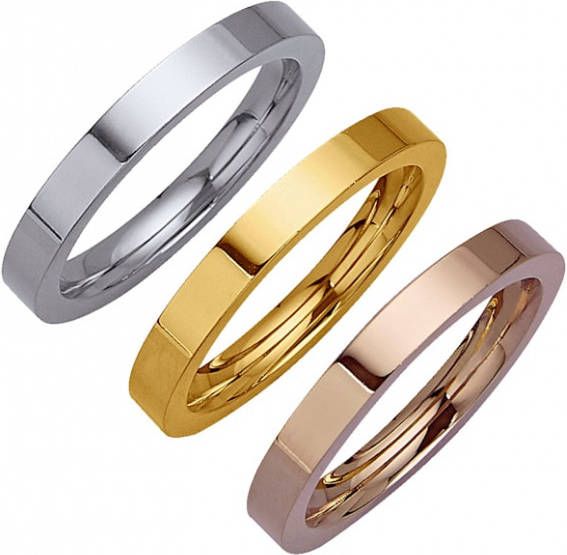KLiNGEL 3 delige ringenset van titanium Zilverkleur/Geelgoudkleur/Roodgoudkleur
