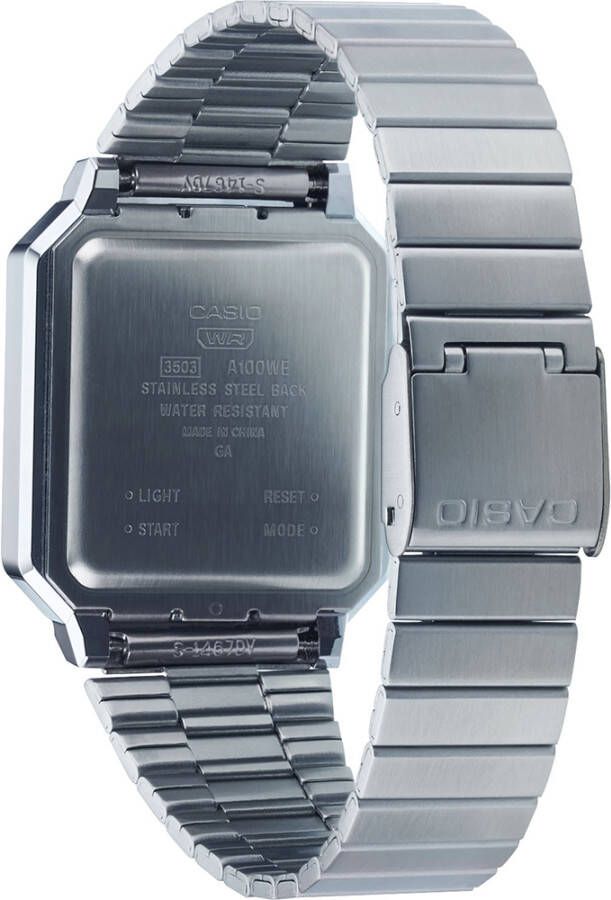 Casio Digitale dameschronograaf A100WE 7BEF Zilverkleur