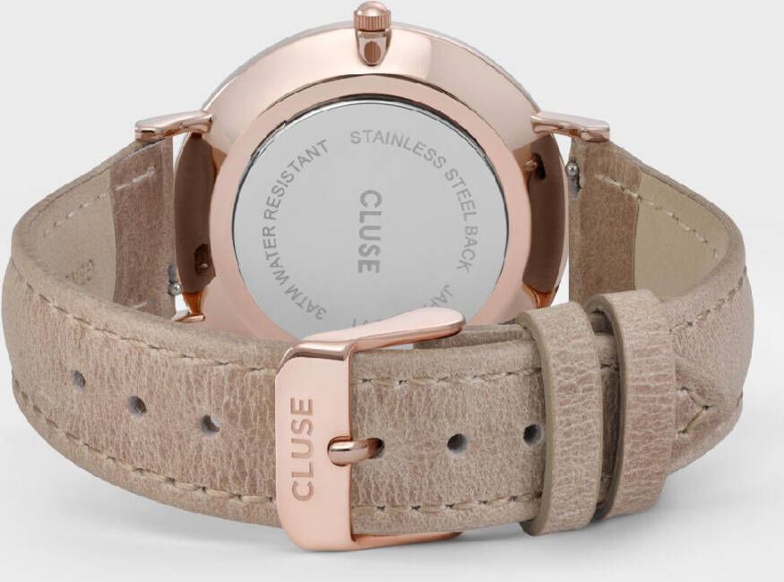 cluse Horloges Boho Chic Leather Rose Gold White Hazelnut Rosé, goudkleurig