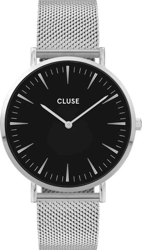 cluse Horloges Boho Chic Mesh Silver Colored Black Zilverkleurig