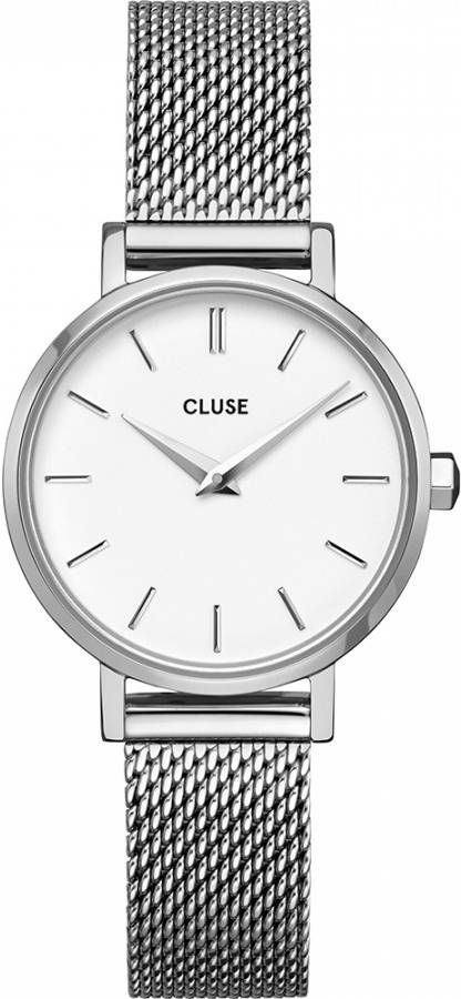 cluse Horloges Boho Chic Petite Mesh Silver White Zilverkleurig