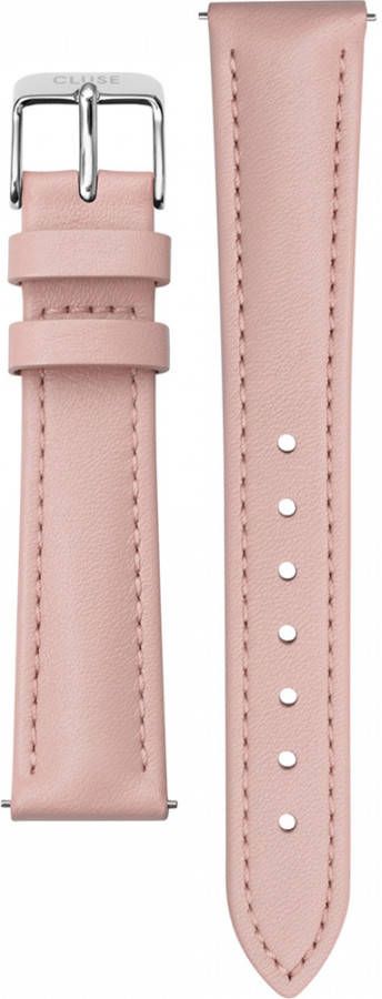 cluse Horlogebandjes Strap 16 mm Leather Silver Colored Roze