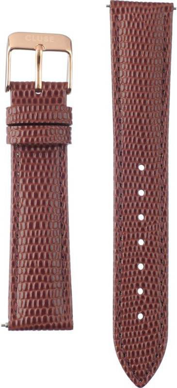 cluse Horlogebandjes Boho Chic Strap Burgundy Lizard Rosé, goudkleurig