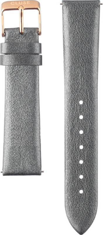 cluse Horlogebandjes Strap Leather 18 mm Rose Gold Colored Grijs