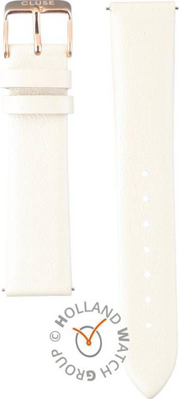 cluse Horlogebandjes Strap Leather 18 mm Rose Gold Colored Wit