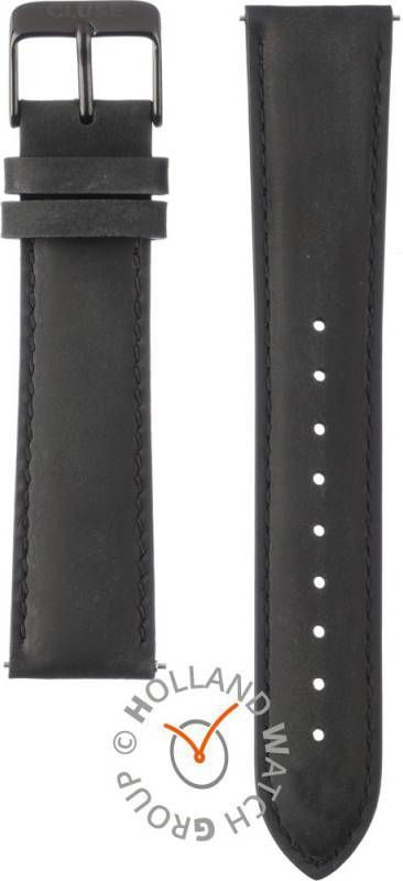 cluse Horlogebandjes Strap Leather 20 mm Black Zwart