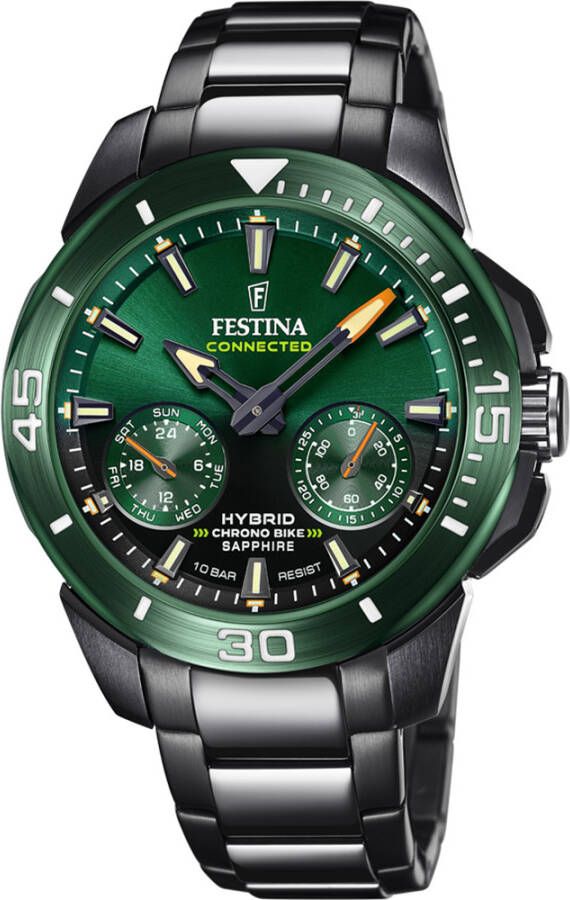 Festina Chronograaf Chrono Bike Connected, F20646/1(set, 3 delig, Horloge met verwisselbare band en gereedschap )
