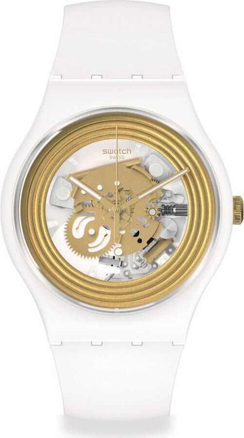 Swatch The Originals Bio reloaded SO29W107 Golden Rings White horloge