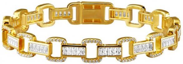 AMY VERMONT Armband met synth. zirkonia's Geelgoudkleur