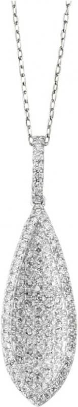 AMY VERMONT Hanger met ketting met synth. zirkonia's Zilverkleur