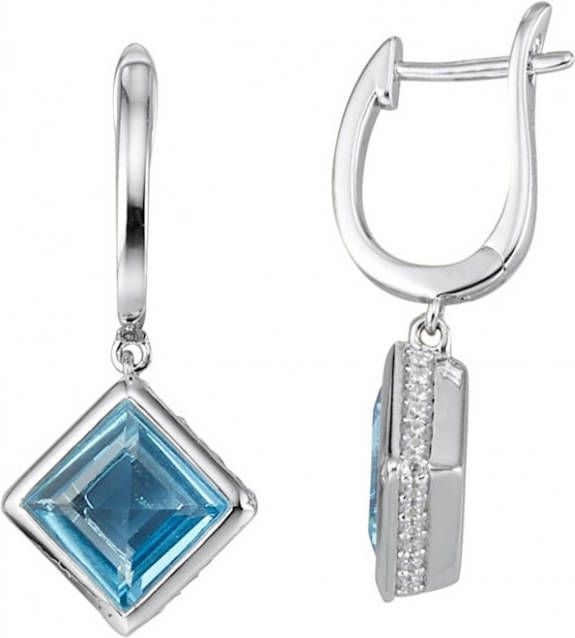 AMY VERMONT Klapcreolen met kristallen Zilverkleur