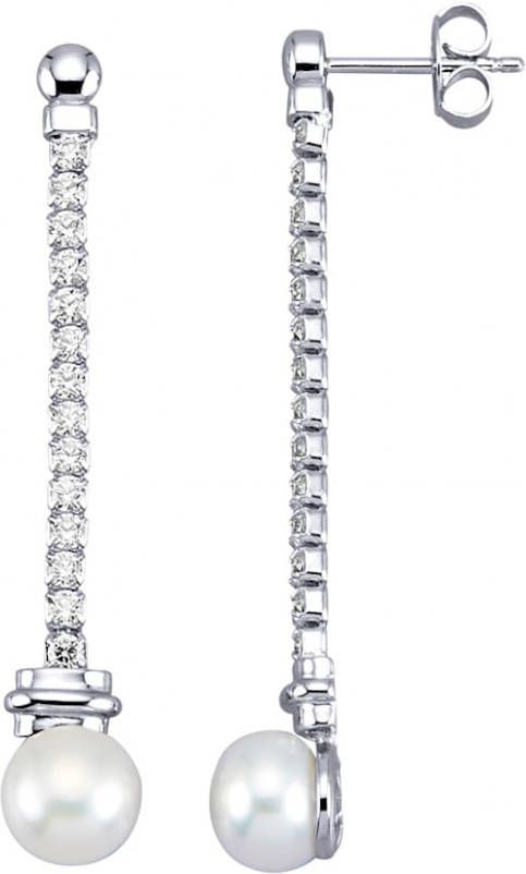 AMY VERMONT Oorbellen met cultivé zoetwaterparels Wit