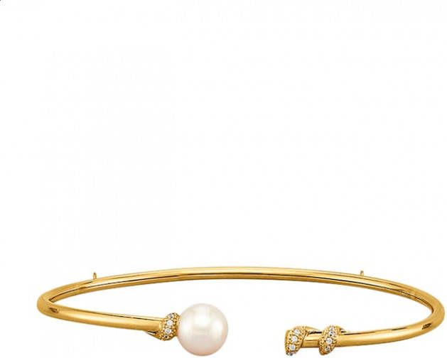 AMY VERMONT Spangarmband met cultivé zoetwaterparel Wit