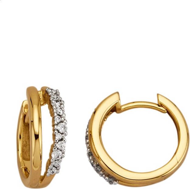 Diemer Diamant Klapcreolen met briljanten Wit