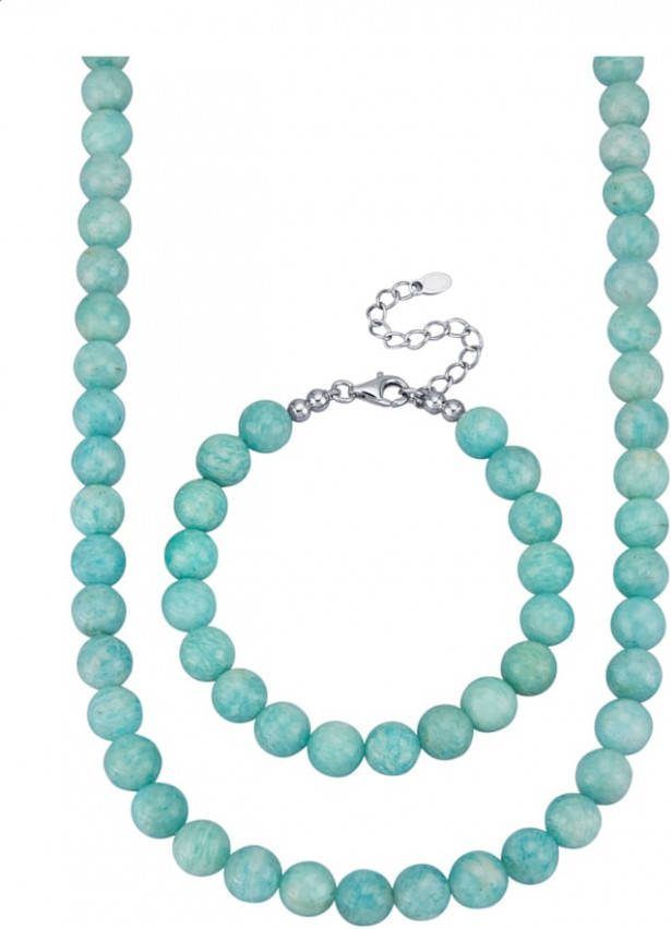 Diemer Farbstein 2 delige sieradenset Van amazoniet Turquoise