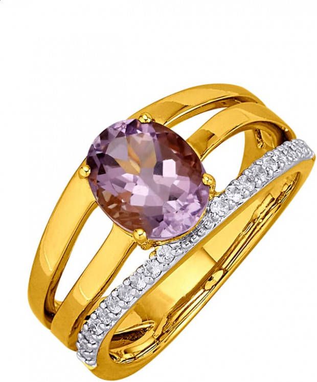 Gemondo Damesring met 1 amethist Goudkleur