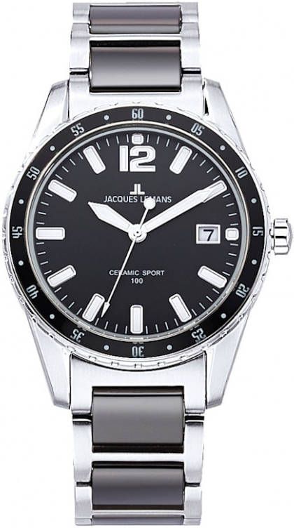 Jacques Lemans Herenhorloge Zilverkleur/Zwart