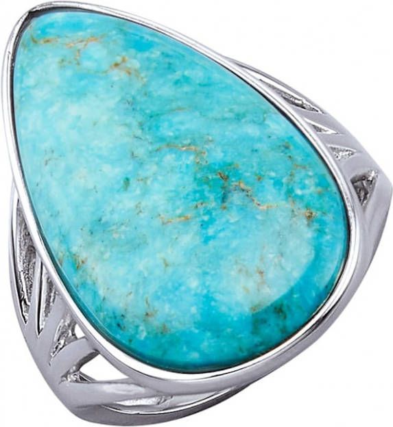 WENZ Damesring met turkoois Zilverkleur