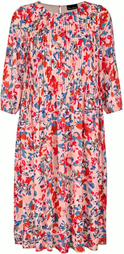 Komplimente Plisséjurk van elegante, soepelvallende stof Crème/Royal blue/Oranje