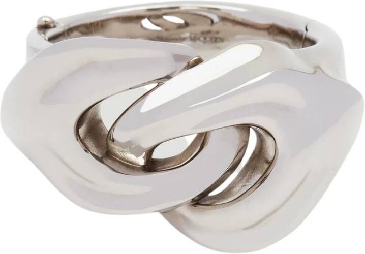 alexander mcqueen Sculpturale schakelmanchet , Grijs, Heren