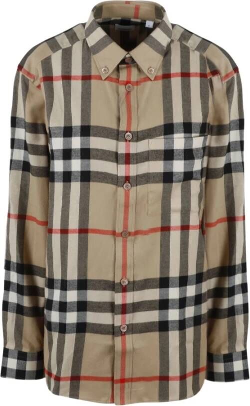Burberry Casual Overhemden Beige Heren