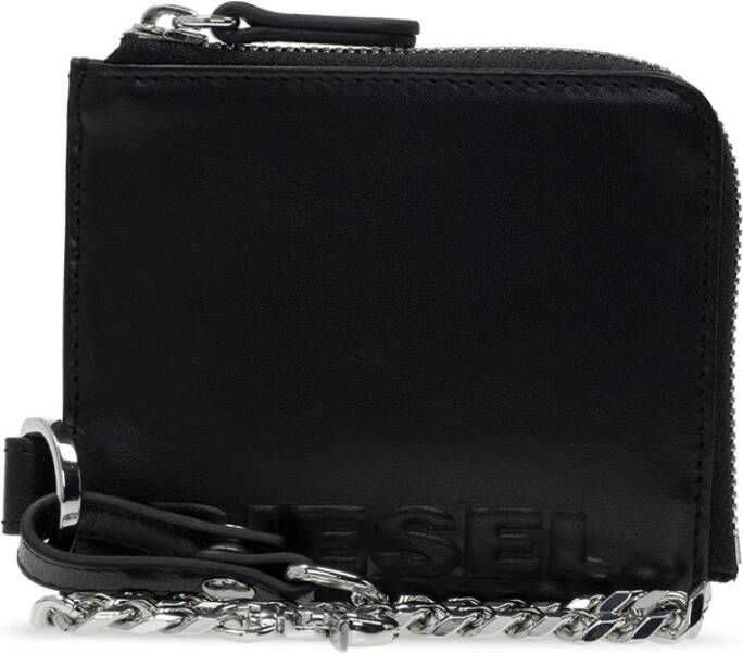 Diesel Leren portemonnee , Zwart, Heren