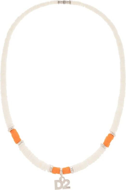 Dsquared2 Ketting met logo hanger , Beige, Heren