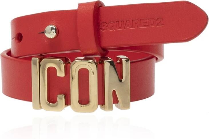 Dsquared2 Lederen choker , Rood, Dames
