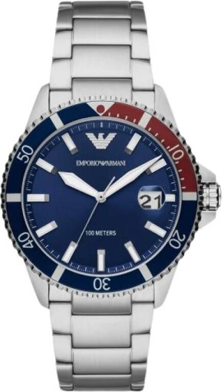 Emporio Armani Fashion Stainless Steel Watch , Grijs, Heren