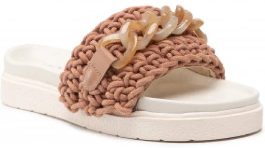 Inuikii geweven ketting karamelschoenen , Beige, Dames