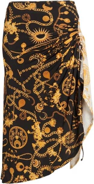 Marine Serre Ornamt sieraden twee tonen vloeistof rok ornamt sieraden zwart , Zwart, Dames