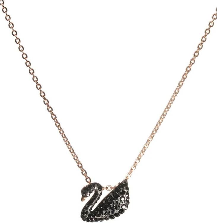 Swarovski Iconische Swan ketting , Zwart, Dames