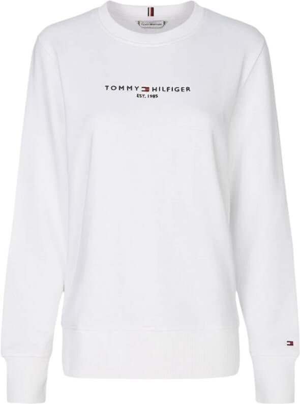 Tommy Hilfiger Sweatshirt TH ESS HILFIGER C NK SWEATSHIRT met geborduurd lineair logo opschrift & flag