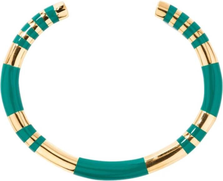 Aurélie Bidermann Positano hars en goud vergulde armbandarmband , Groen, Dames